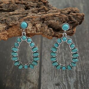 Western Bohemian Turquoise Drop‎ Earrings